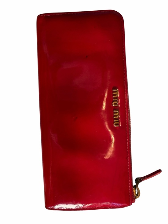 Miu Miu Handbags - Miu Miu Vernis Red Patent Leather Zip-Around Wallet